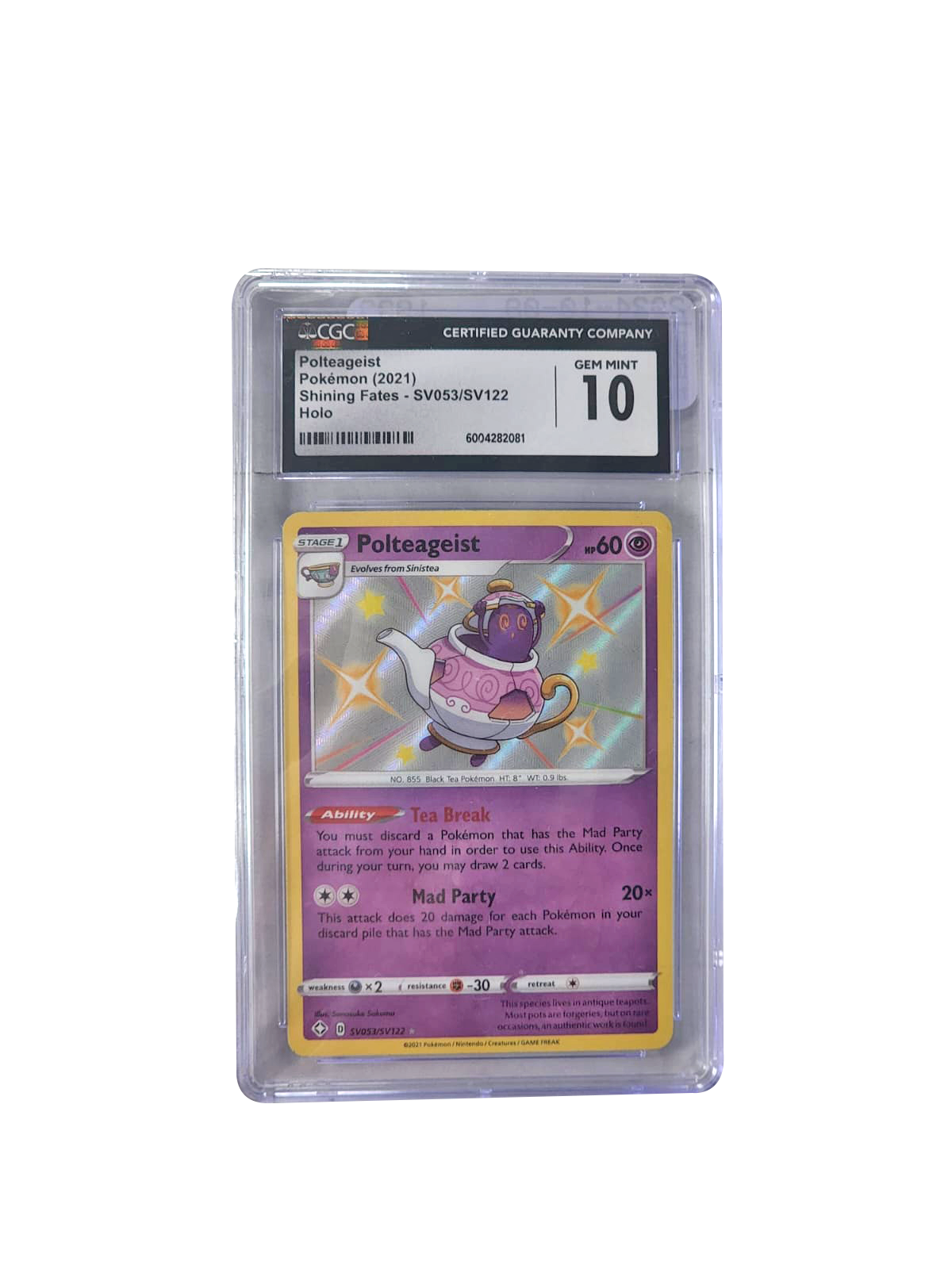 2021 Pokémon SWSH Shining Fates Shiny Polteageist #SV53 CGC 10 GEM MINT